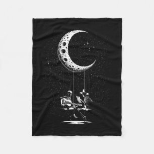 Skeleton Couple Moon Gitarre Halloween Fleecedecke