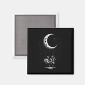 Skeleton Couple Moon Gitarre Halloween Magnet (Vorderseite/Rückseite)