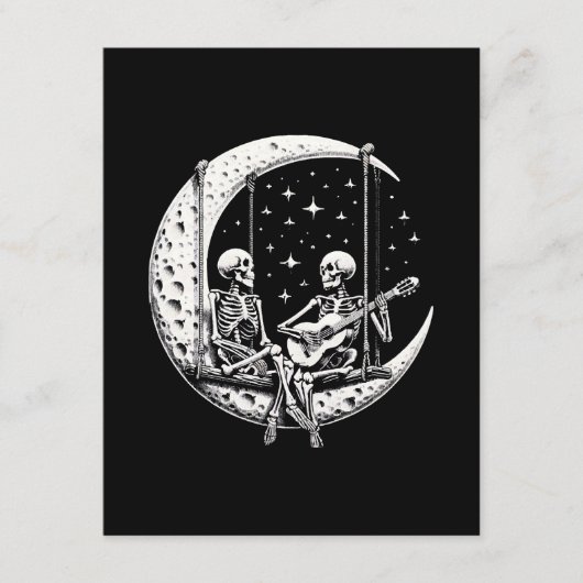 Skeleton Couple Moon Guitar Begleitkarte (Vorderseite)