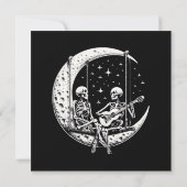 Skeleton Couple Moon Guitar Einladung (Rückseite)
