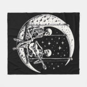 Skeleton Couple Moon Guitar Fleecedecke (Vorderseite (Horizontal))