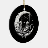Skeleton Couple Moon Guitar Keramik Ornament (Rechts)