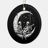 Skeleton Couple Moon Guitar Keramik Ornament (Links)