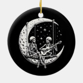 Skeleton Couple Moon Guitar Keramik Ornament (Hinten)