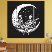 Skeleton Couple Moon Guitar Leinwanddruck (Insitu (Wohnzimmer))