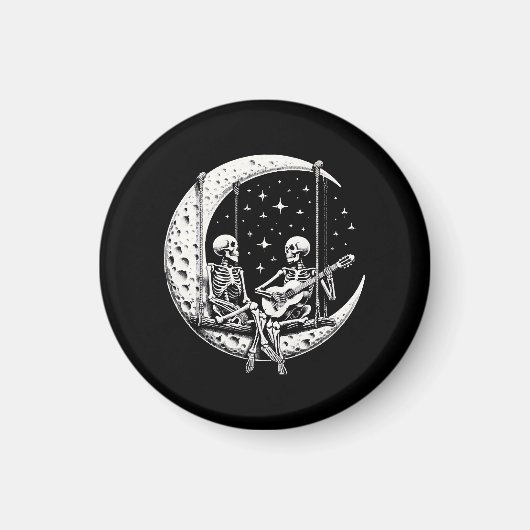 Skeleton Couple Moon Guitar Magnet (Vorne)