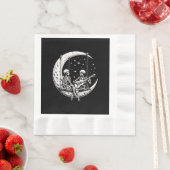 Skeleton Couple Moon Guitar Serviette (Beispiel)