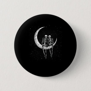 Skeleton Couple on Moon Fun Halloween Kostüme Männ Button