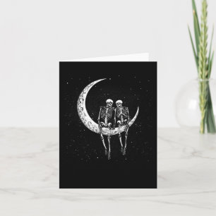 Skeleton Couple on Moon Fun Halloween Kostüme Männ Karte