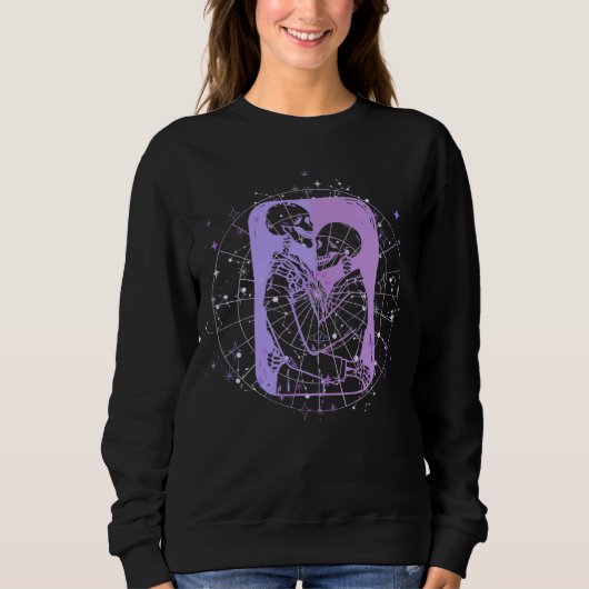 Skeleton Couple Pastel Goth Emo Punk Grunge Y2K Go Sweatshirt (Vorderseite)