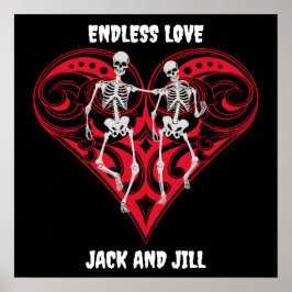 Skeleton Couple Personalisiert Poster