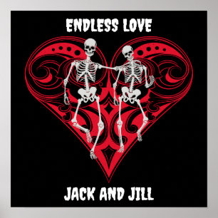 Skeleton Couple Personalisiert Poster