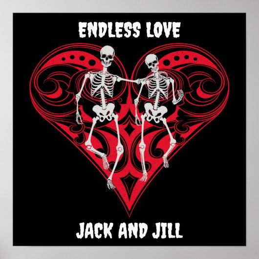 Skeleton Couple Personalisiert Poster (Vorne)