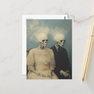 Skeleton Couple Portrait Postkarte