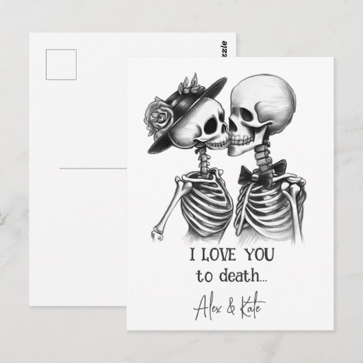 Skeleton Couple Postkarte (Vorne/Hinten)
