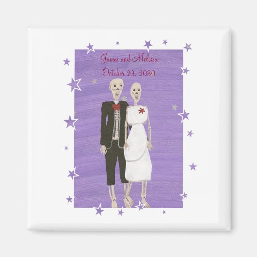 Skeleton Couple Save the Date Hochzeitsmagnete Magnet (Vorne)