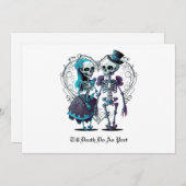 Skeleton Couple Wedding Einladung (Vorne/Hinten)
