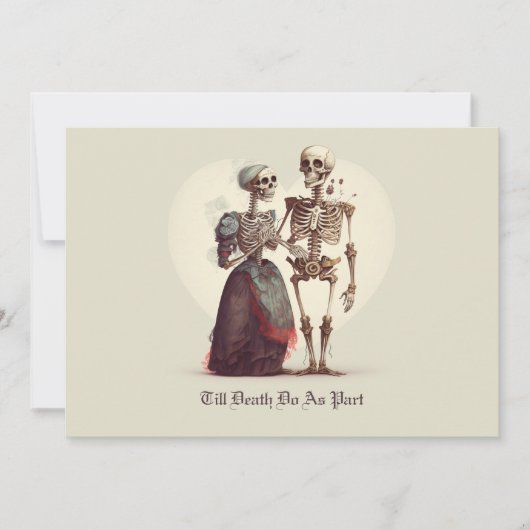 Skeleton Couple Wedding Einladung (Vorderseite)
