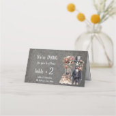 Skeleton Couple Wedding Platzkarte (Vorderseite)