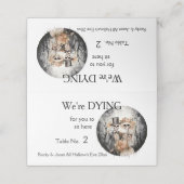 Skeleton Couple Wedding Platzkarte (Außenseite Aufgefaltet)