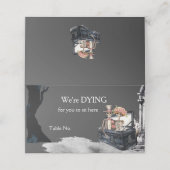 Skeleton Couple Wedding Platzkarte (Außenseite Aufgefaltet)