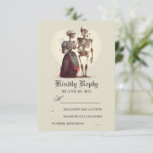Skeleton Couple Wedding RSVP Karte (Stehend Vorderseite)