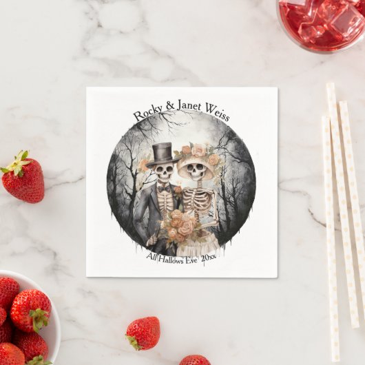 Skeleton Couple Wedding Serviette (Beispiel)