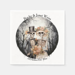 Skeleton Couple Wedding Serviette