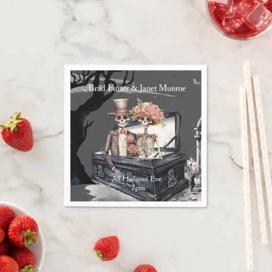 Skeleton Couple Wedding Serviette (Beispiel)