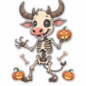 Skeleton Cow Parade Aufkleber (Vorderseite)