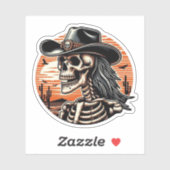 Skeleton Cowboy Aufkleber (Blatt)