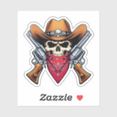 Skeleton Cowboy Gunslinger Aufkleber (Blatt)