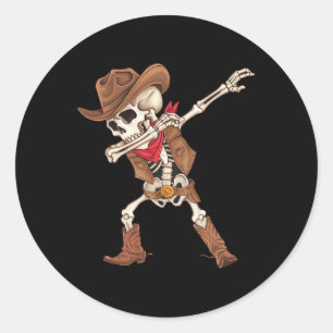 Skeleton Cowboy Halloween Kostümjunge Männer Kinde Runder Aufkleber