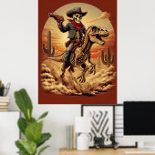 Skeleton Cowboy Riding Dinosaurier Poster - Sci-Fi (Heimbüro)