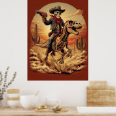 Skeleton Cowboy Riding Dinosaurier Poster - Sci-Fi (Küche)