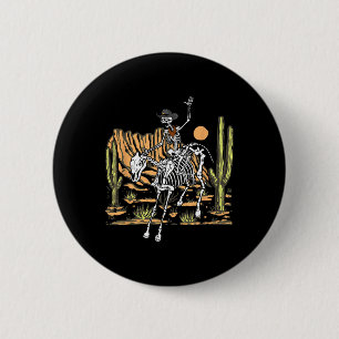 Skeleton Cowboy Riding Pferd Halloween Rider Costu Button