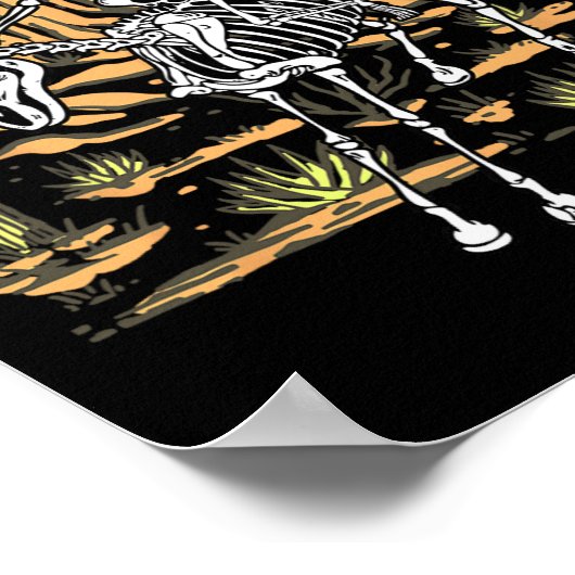 Skeleton Cowboy Riding Pferd Halloween Rider Costu Poster (Ecke)