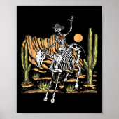 Skeleton Cowboy Riding Pferd Halloween Rider Costu Poster (Vorne)