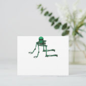 Skeleton Creepy Yoga Skull Dancing Postkarte (Stehend Vorderseite)