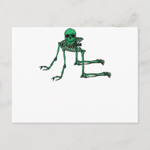 Skeleton Creepy Yoga Skull Dancing Postkarte