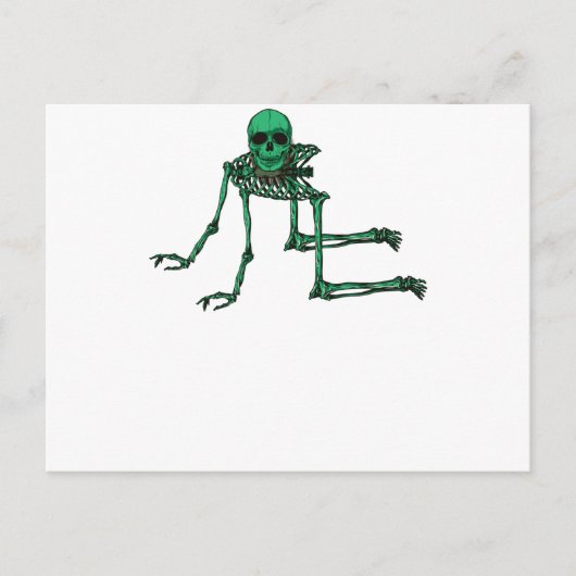 Skeleton Creepy Yoga Skull Dancing Postkarte (Vorderseite)