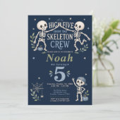 Skeleton Crew 5. Geburtstagsfeier Einladung (Stehend Vorderseite)