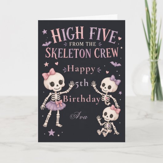 Skeleton Crew 5. Geburtstagsfeier Karte (Vorderseite)