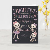 Skeleton Crew 5. Geburtstagsfeier Karte (Gelbe Blume)