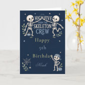 Skeleton Crew 5. Geburtstagsfeier Karte (Gelbe Blume)