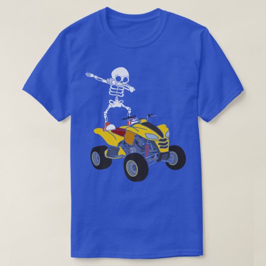 Skeleton Dabbing Quad Bike Reiter Skeletto T-Shirt (Design vorne)