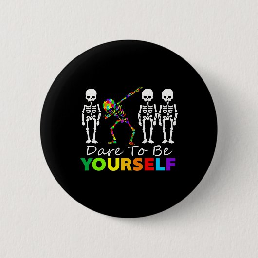 Skeleton Dabbing wagt es sich selbst zu einem Spaß Button (Vorderseite)