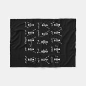 Skeleton Dance Figures Equity Math Teacher Hallo Fleecedecke (Vorderseite (Horizontal))