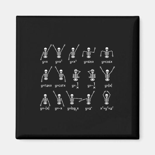 Skeleton Dance Figures Equity Math Teacher Hallo Magnet (Vorne)