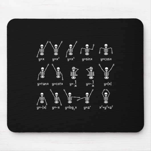 Skeleton Dance Figures Equity Math Teacher Hallo Mousepad (Vorne)